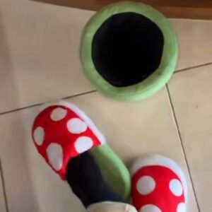 Read more about the article Piranha Plants Plush Slippers with Pipe Pot Holder